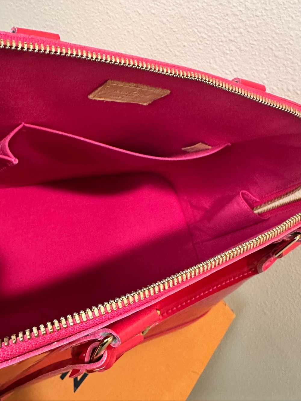 Louis Vuitton Alma PM Monogram Vernis Red Patent Leather Handbag - Picture 12 of 16